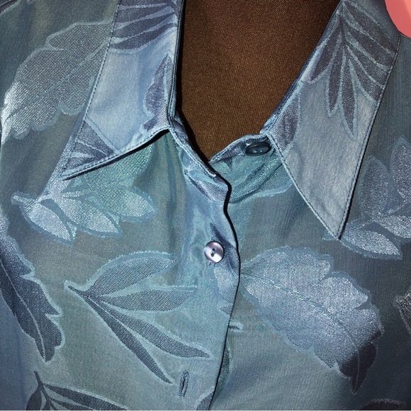 BonWorth Blue Print Collared Button Down - Picture 3 of 6